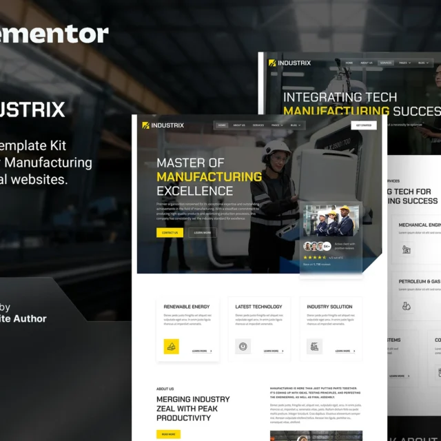 Industrix - Manufacturing & Industrial Elementor Template Kit preview