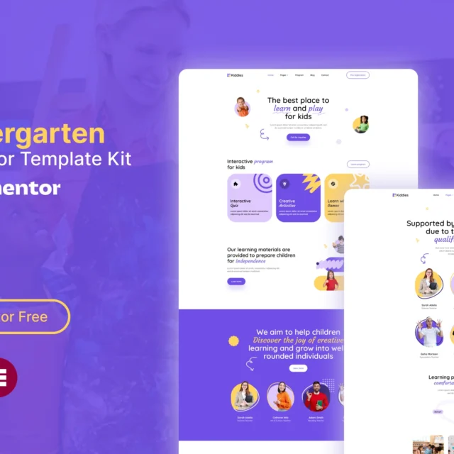 Kiddies - Kindergarten Elementor Template Kit preview