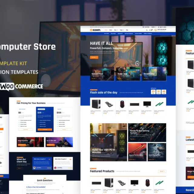 Kompi - Computer Store WordPress Elementor Template Kit preview