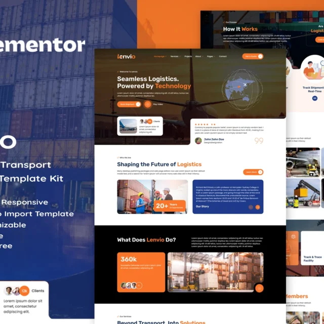 Lenvio - Logistics & Transport Service Elementor Template Kit preview