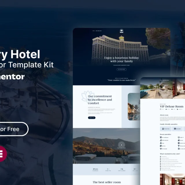 Lotuz - Luxury Hotel Elementor Template Kit preview