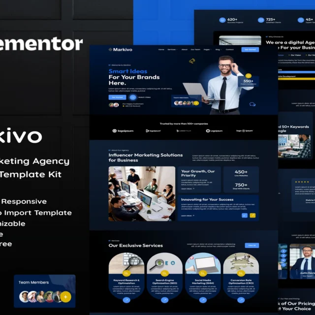 Markivo - Digital Marketing Agency Elementor Template Kit preview