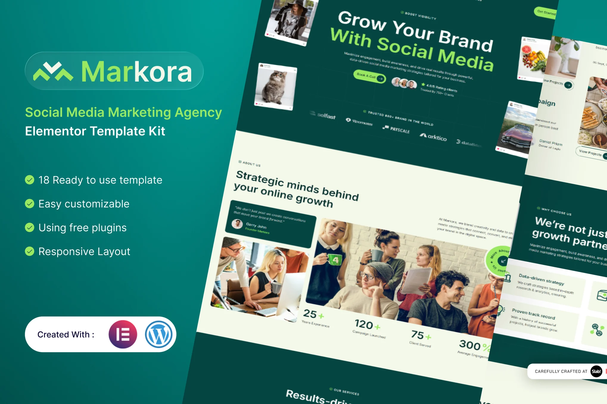 Markora - Social Media Marketing Agency Elementor Template Kit preview