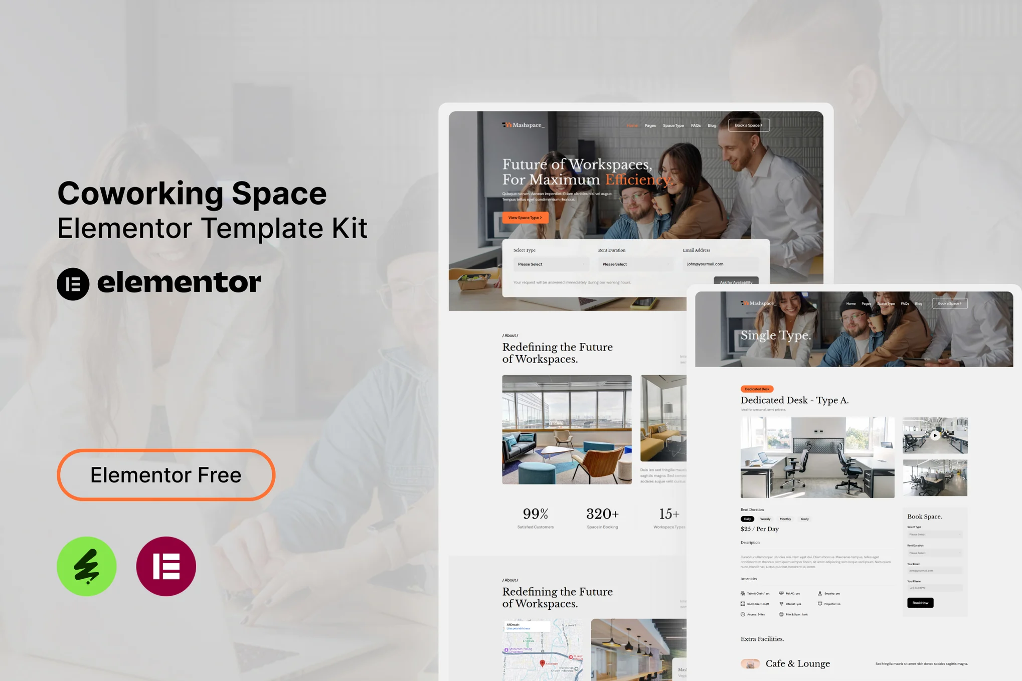 Mashspace - Coworking Space Elementor Template Kit preview