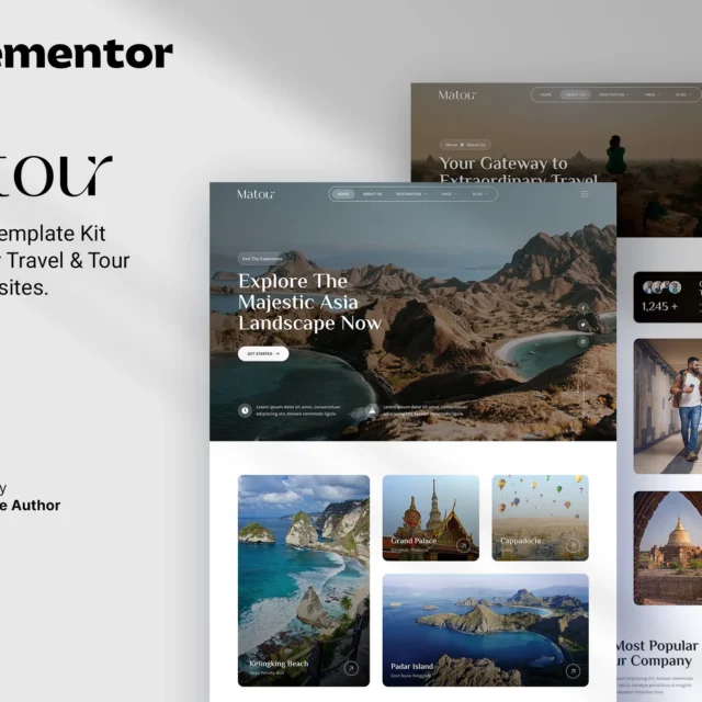 Matour tour and travel agency Elementor template kit preview