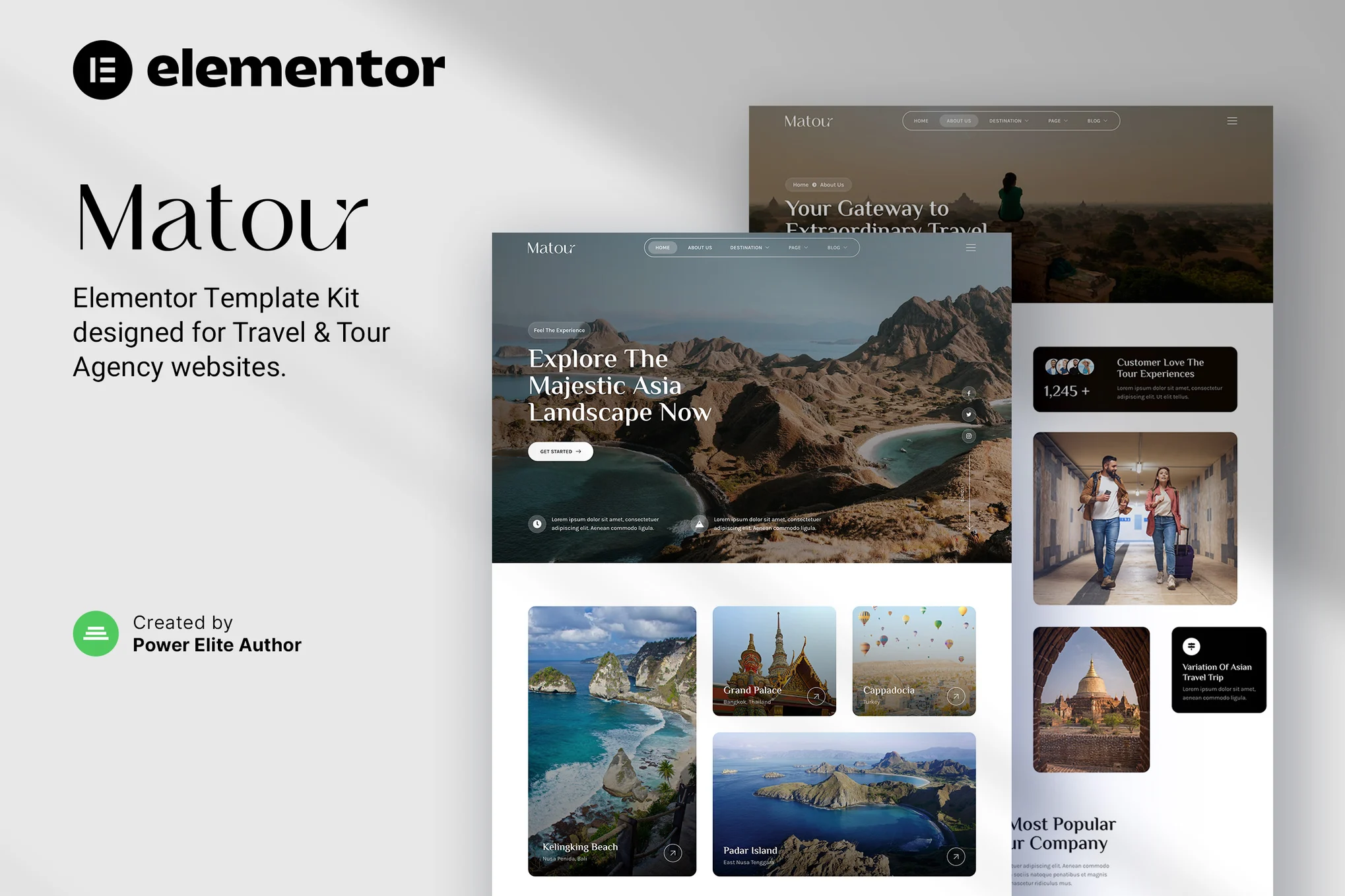 Matour tour and travel agency Elementor template kit preview