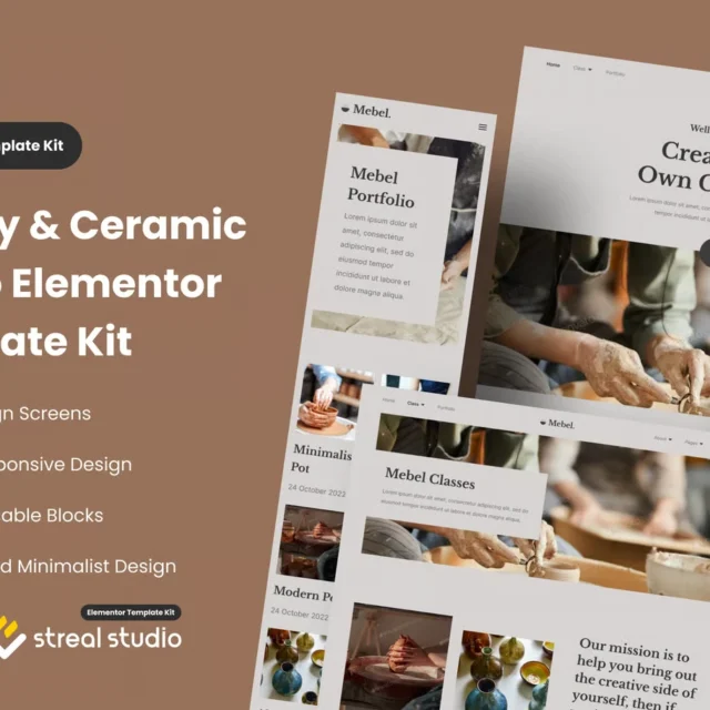 Mebel - Pottery & Ceramic Studio Elementor Template Kit preview