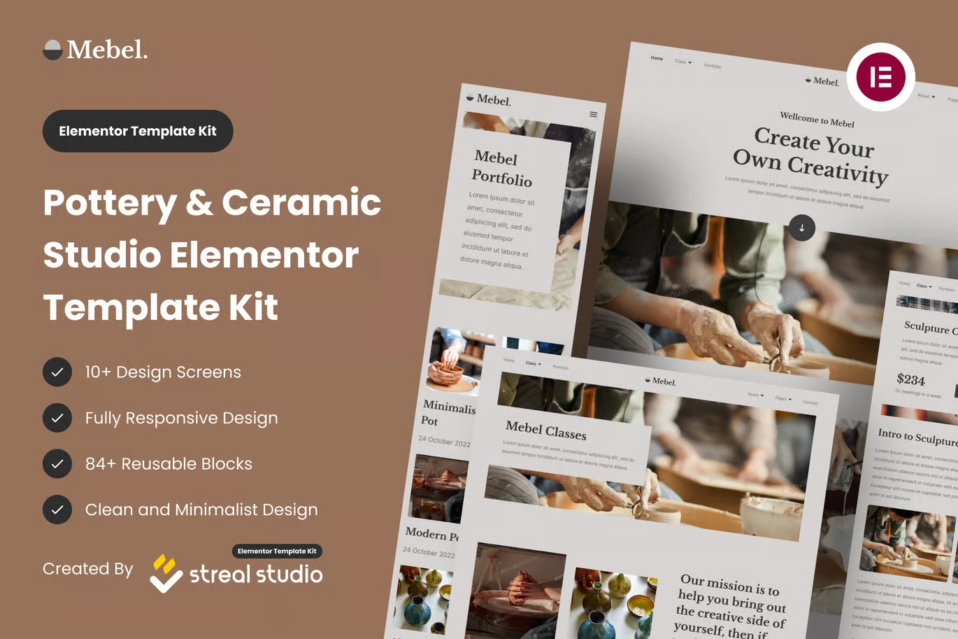 Mebel - Pottery & Ceramic Studio Elementor Template Kit preview