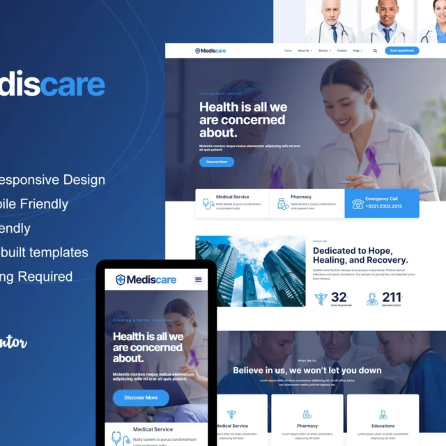 MedisCare - Medical Service Elementor Template Kit preview