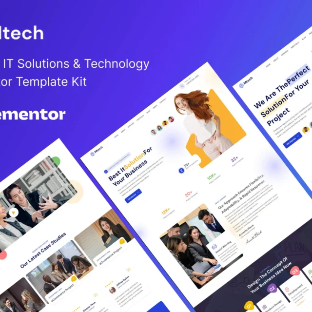 Mtech - IT Solutions & Technology Elementor Template Kit preview