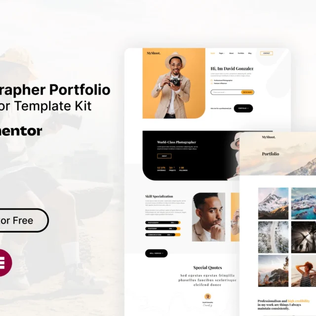 MyShoot - Photographer Portfolio Elementor Template Kit preview