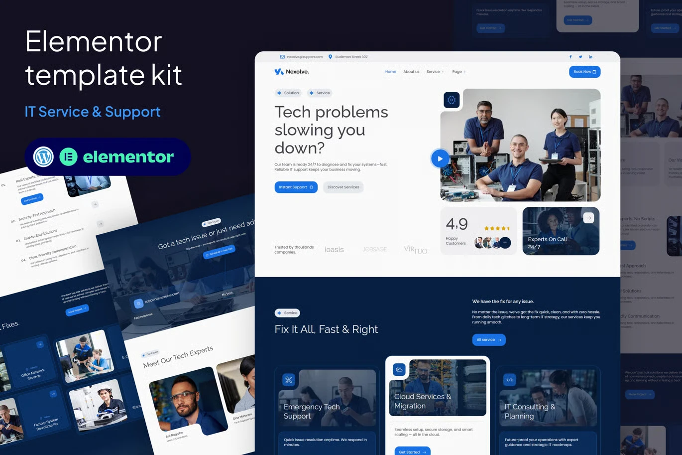 Nexolve - IT Service & Support Elementor Template Kit preview