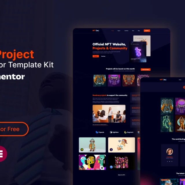 NFTku - NFT Project Elementor Template Kit preview