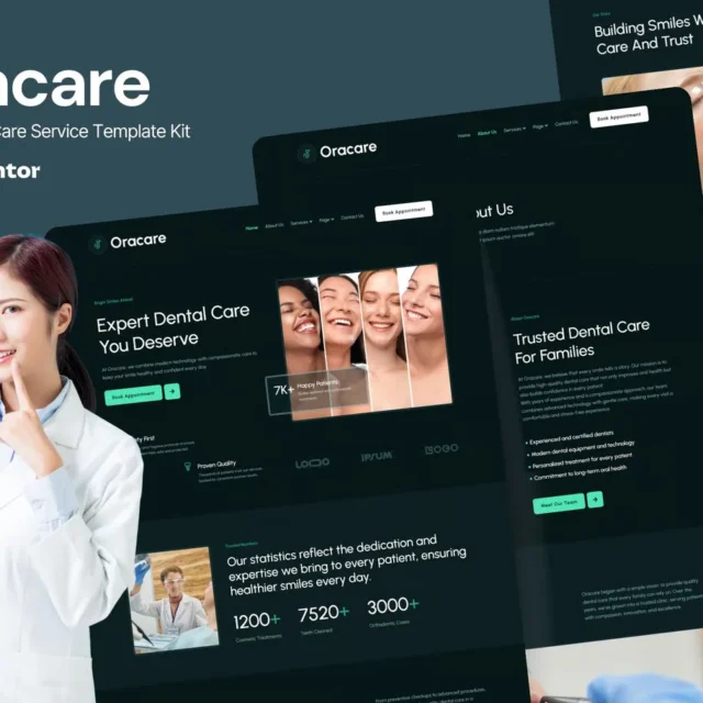 Oracare - Dental Care Service Website Elementor Template Kits preview