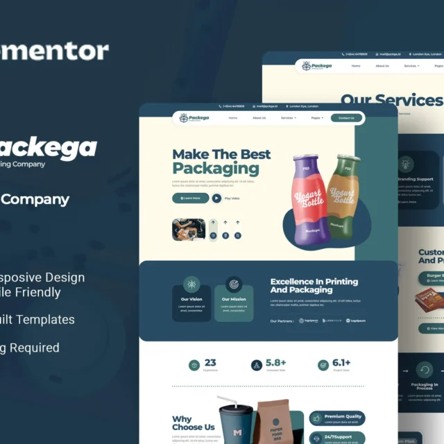 Packega - Packaging Company Elementor Template Kit  preview