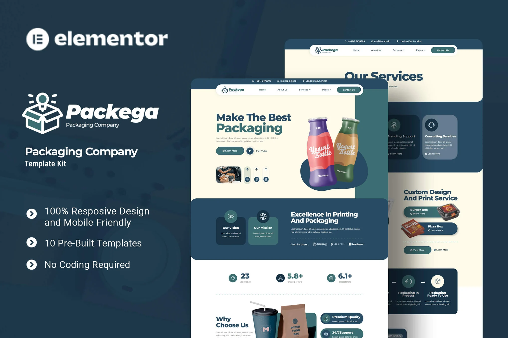 Packega - Packaging Company Elementor Template Kit preview