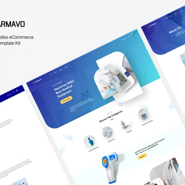 Pharmavo | Medical Supplies eCommerce Elementor Template Kit preview