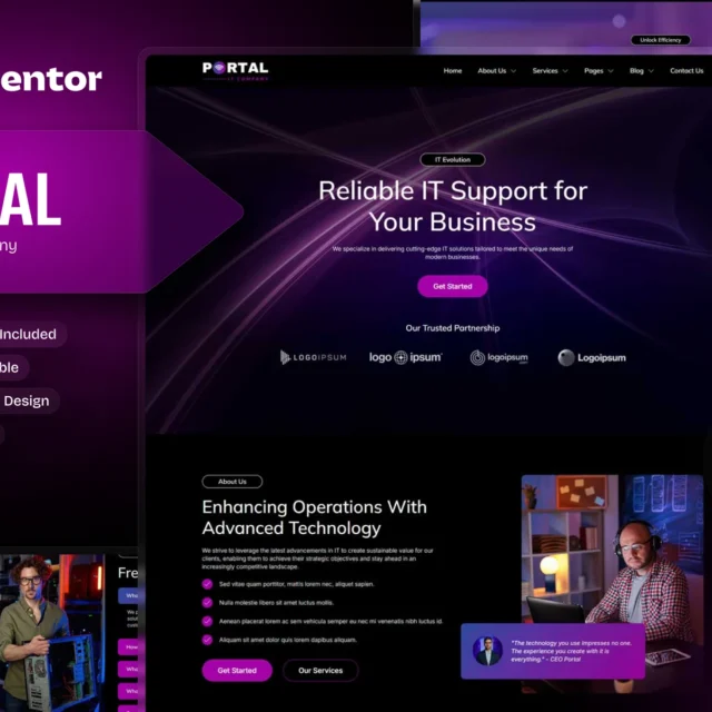 Portal - IT Company Elementor Template Kit preview