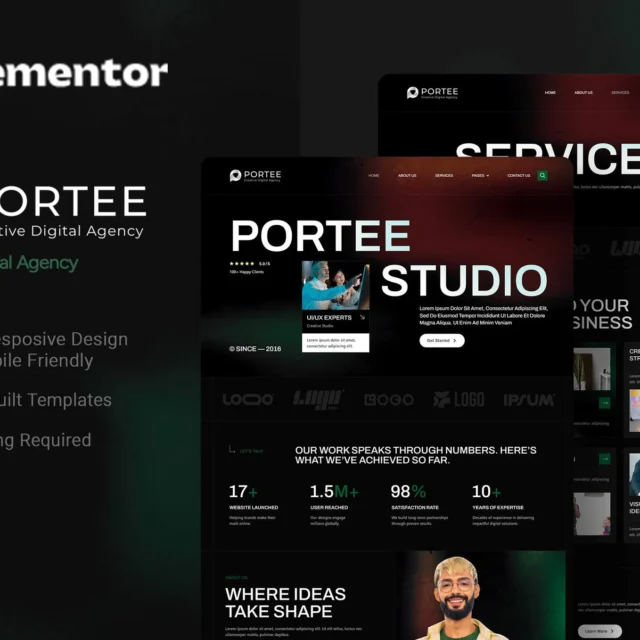 Portee - Creative Digital Agency Elementor Template Kit preview