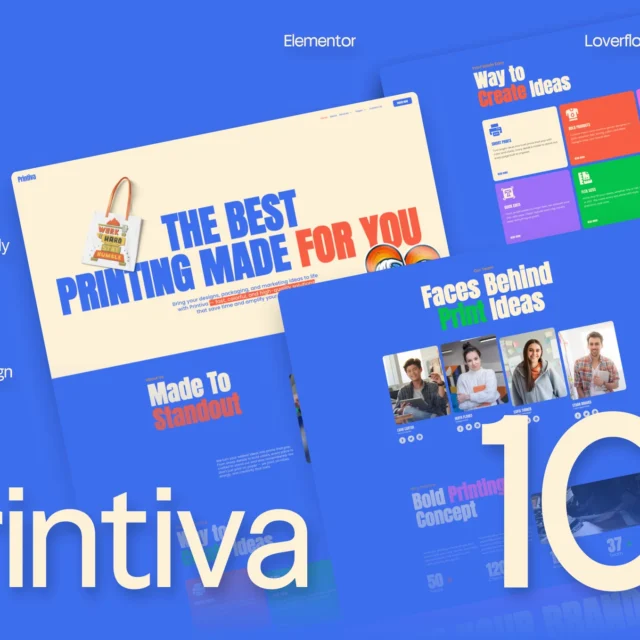 Printiva - Modern Colorful Printing Service Company Elementor Template Kit preview