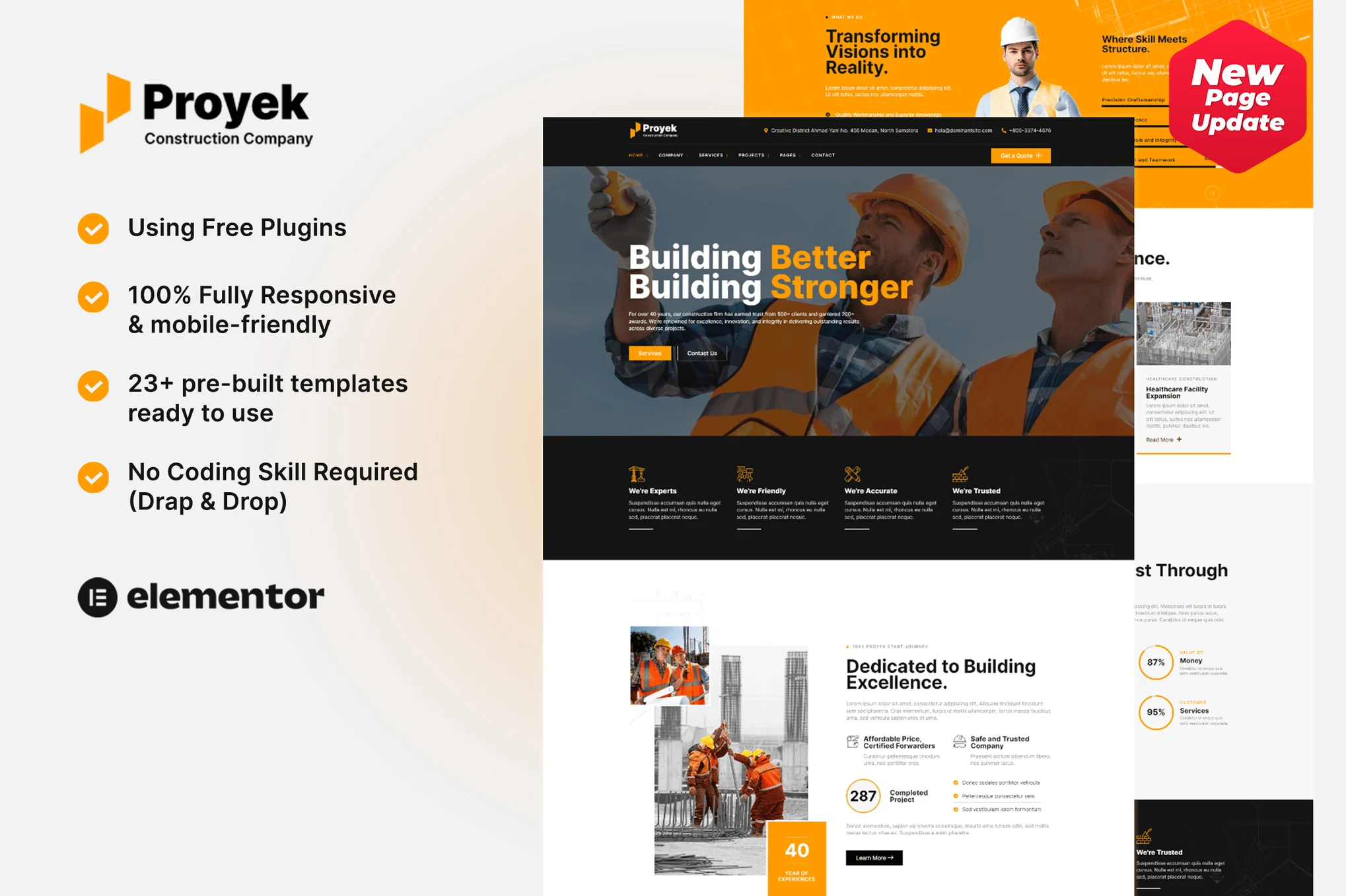 Proyek - Construction Elementor Template Kit preview