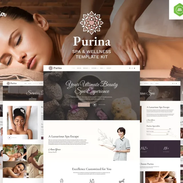 Purina - Spa & Wellness Elementor Template Kit preview