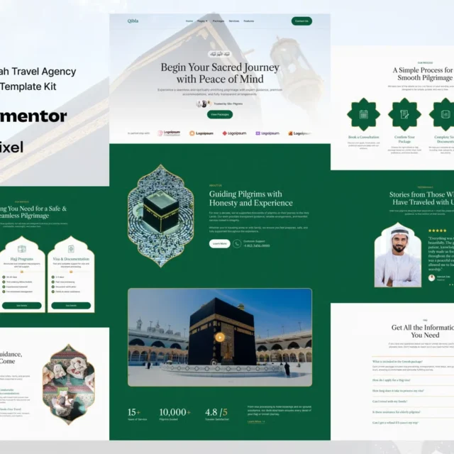 Qibla - Hajj & Umrah Travel Agency Elementor Template Kit preview