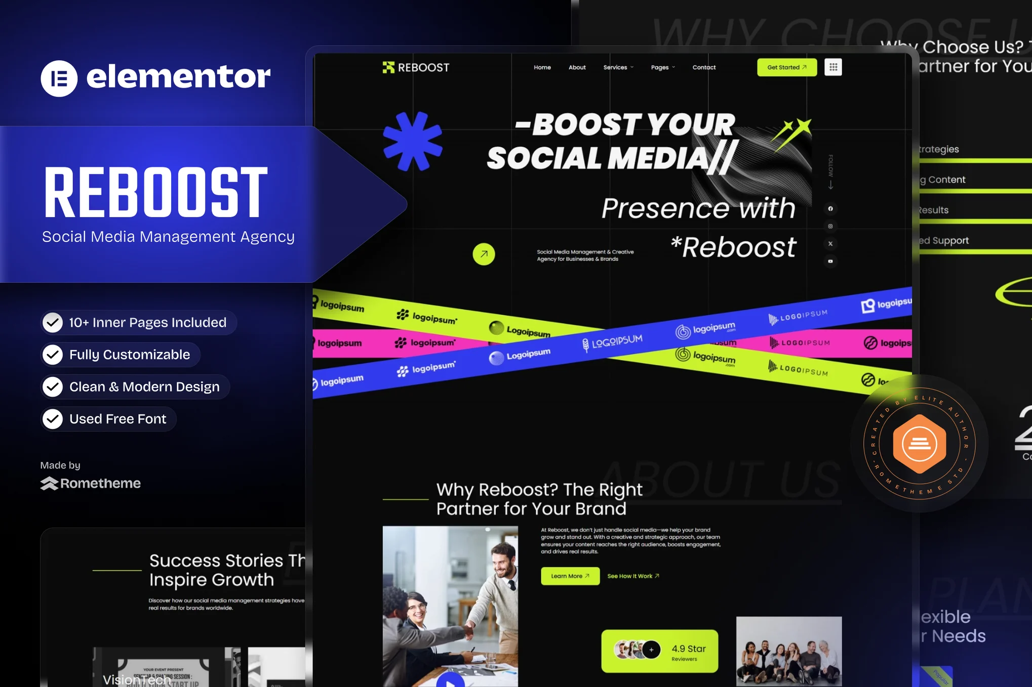 Reboost - Digital Marketing Agency Elementor Template Kit preview