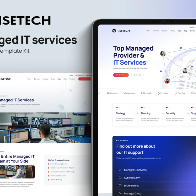 Risetech - Managed IT Services Elementor Template Kit  preview
