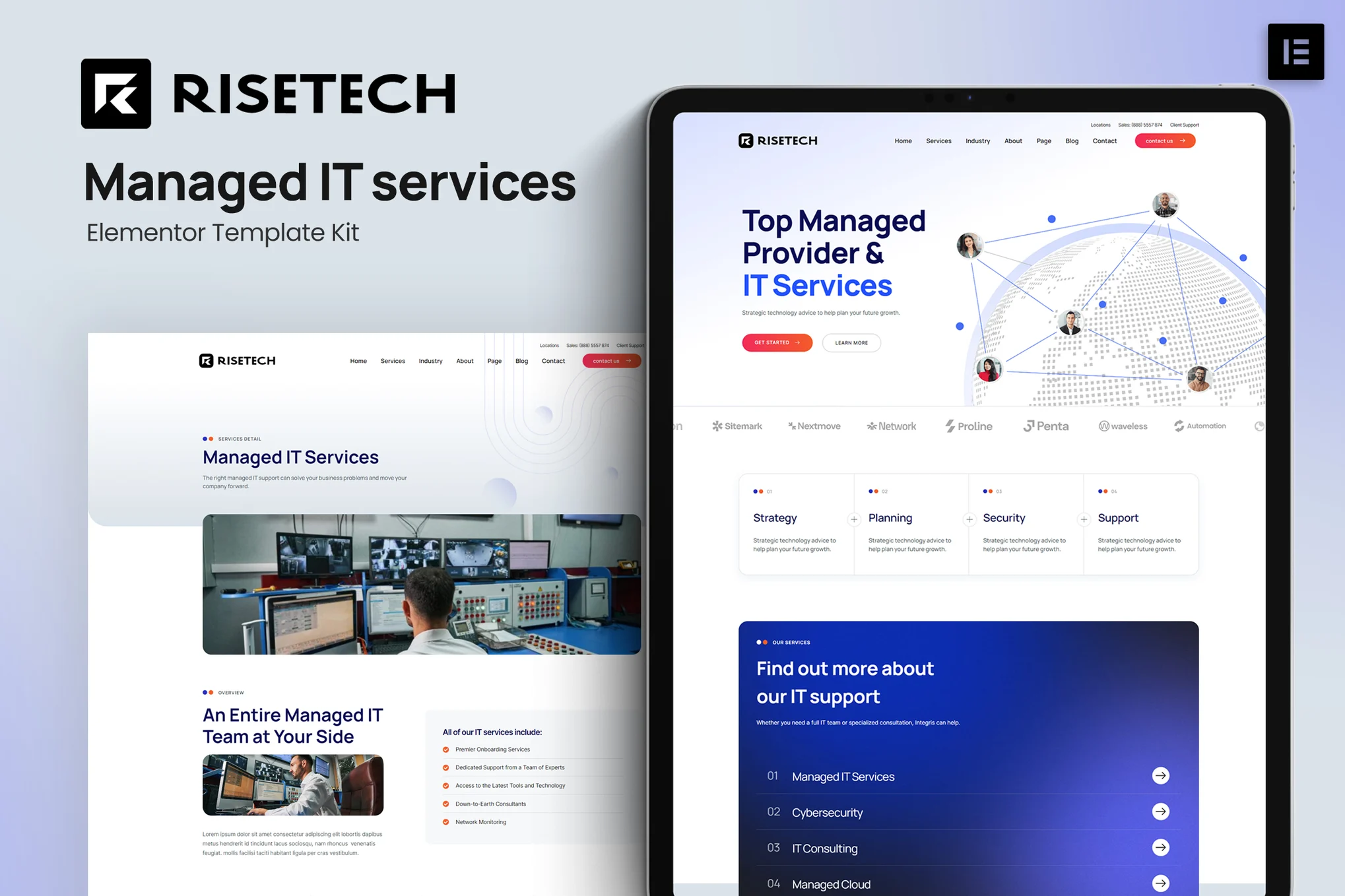 Risetech - Managed IT Services Elementor Template Kit preview