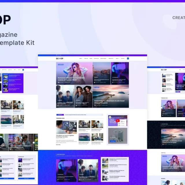 Scoop - News & Magazine Elementor Pro Template Kit preview