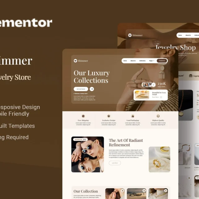 Shimmer - Modern Jewelry Store Elementor Template Kit  preview