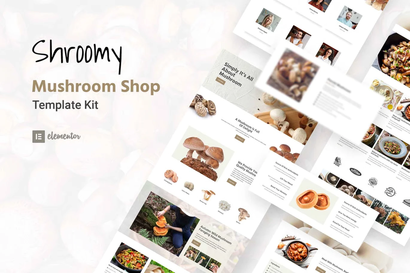 Shroomy - Mushroom Shop Elementor Template Kit preview