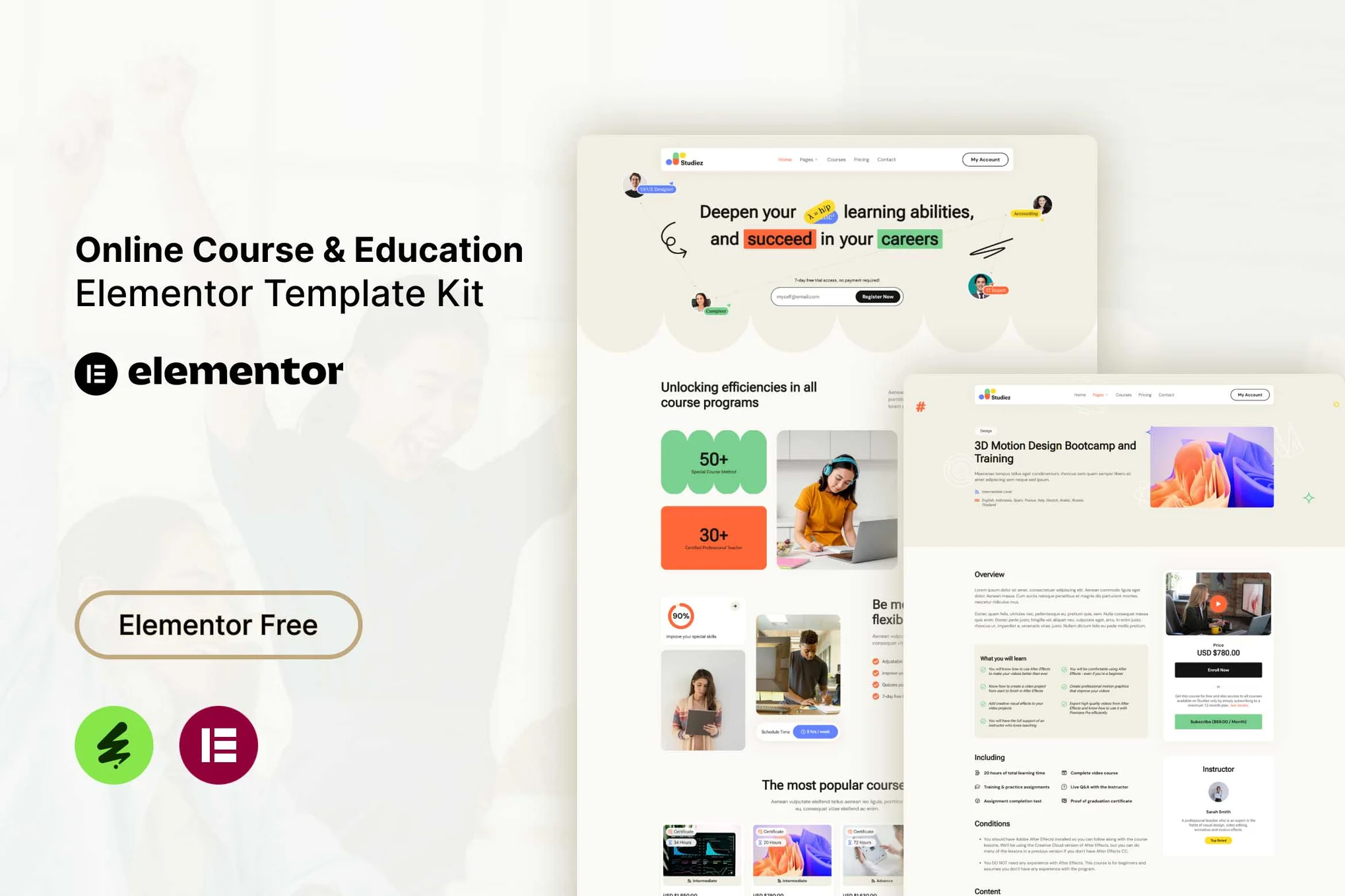 Studiez - Online Course & Education Elementor Template Kit preview