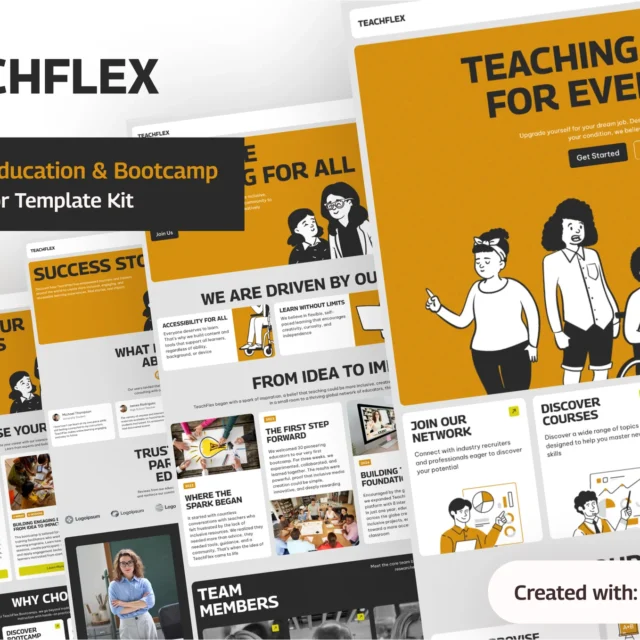 Teachflex - Online Education & Bootcamp Elementor Template Kit preview