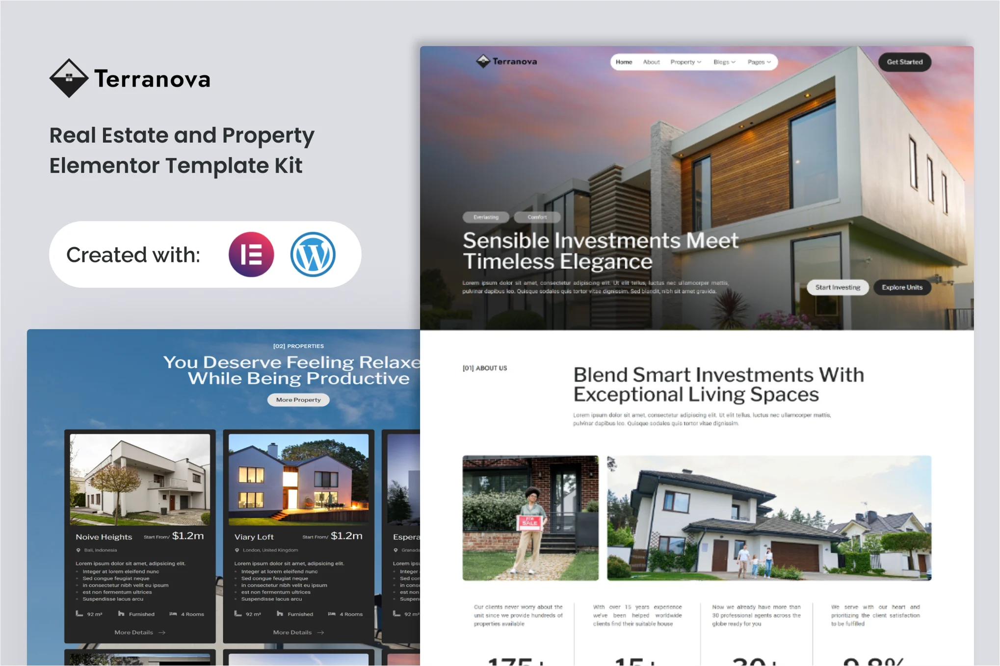 Terranova - Real Estate and Property Elementor Template Kit preview