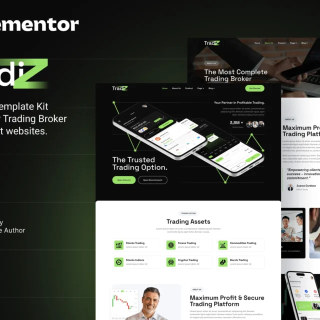 Tradiz - Trading Broker & Investment Elementor Template Kit preview