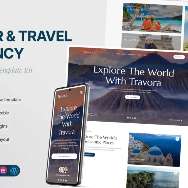 Travora - Tour & Travel Agency Elementor Template Kit preview