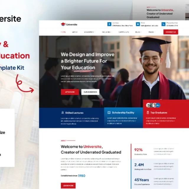 Universite - University & School Education Elementor Template Kit preview