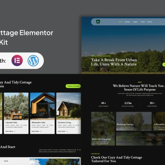 Veridian - Nature Cottage Elementor Template Kit  preview
