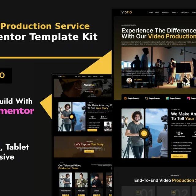 Vidtio - Video Production Elementor Template Kit preview